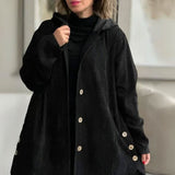 Adriana | Casual Velvet Hooded Jacket for the Fall Season