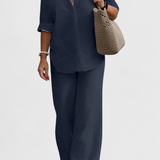 Skye Two-Piece Linen and Cotton Set with Relaxed Silhouette