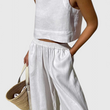 Avelina Minimalist Set in Lightweight Cotton and Linen