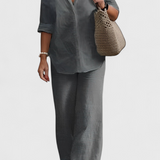 Skye Two-Piece Linen and Cotton Set with Relaxed Silhouette