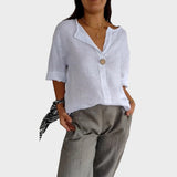 Zamma | Linen Blouse with V-Neck