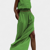 Portia Cotton and Linen Set with Side Openings