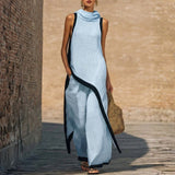 Daniela | Linen Wide-Leg Co-Ord Set with Contrast Trim