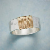 Boho Ring with Golden Threads