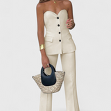 Paesha Relaxed Set with Sleeveless Top and Wide Leg Pants