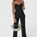 Paesha Relaxed Set with Sleeveless Top and Wide Leg Pants