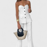 Paesha Relaxed Set with Sleeveless Top and Wide Leg Pants
