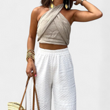 Lena Crossback Top with Knot and Halter Style
