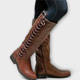 Paula - Elegant Urban Leather Ankle Boots with Laces