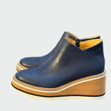 Celia - Elegant Camel Leather Ankle Boots with Platform