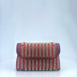 Alba | Chic Shoulder Bag with Chain and Colorful Diamonds