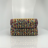 Alba | Chic Shoulder Bag with Chain and Colorful Diamonds