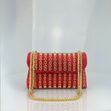 Alba | Chic Shoulder Bag with Chain and Colorful Diamonds