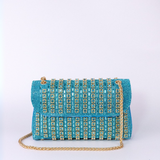Alba | Chic Shoulder Bag with Chain and Colorful Diamonds