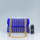 Alba | Chic Shoulder Bag with Chain and Colorful Diamonds