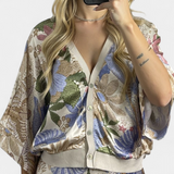 Shae Soft Floral Peplum Blouse and Skirt Set