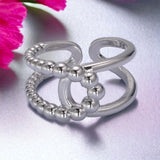 "Vittoria Braided Double Band" Ring in Gold or Silver