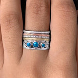Meditation Ring with Bohemian Sapphire