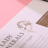 Chameleon Ring with Green Zirconias in Silver