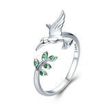 Chameleon Ring with Green Zirconias in Silver