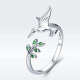 Chameleon Ring with Green Zirconias in Silver