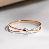 Braided Ring in Rose Gold and Silver