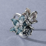Ring with Exotic Flower in Silver