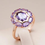 Ring with Round Purple Crystal