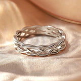 Bronze Braided Ring in Laminated Silver
