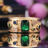 Ring with Multicolored Crystals