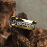 Ring with diamond inlays in gold