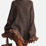 Belén | Knitted dress with ruffles — soft, warm, and romantic.