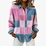 Paula – Soft-Toned Checked Knit Cardigan