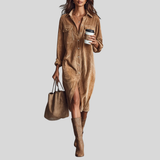 Estela – Midi Corduroy Dress