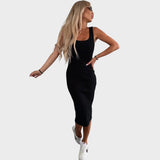 Karin | Ribbed Midi Dress and Bomber Jacket Set