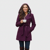 Carmen - Elegant coat with hood and belt