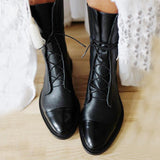 Gabriela - High-Quality Black Synthetic Leather Boots