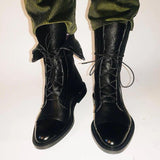 Gabriela - High-Quality Black Synthetic Leather Boots
