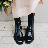 Gabriela - High-Quality Black Synthetic Leather Boots