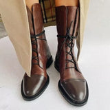 Gabriela - High-Quality Black Synthetic Leather Boots
