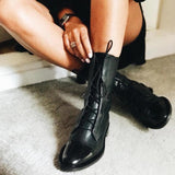 Gabriela - High-Quality Black Synthetic Leather Boots