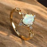 Handmade Ring with Golden Opal