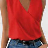Yariela Soft Summer Top with V-Neck