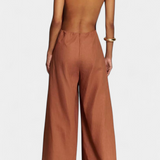 Belén Wide Leg Halter Jumpsuit