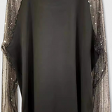 Elegant Flower Blouse with Tulle Sleeves and Strass Accents