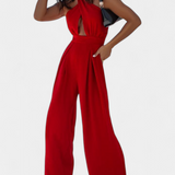 Jessica Mono Halter Crossback with Backless Design and Wide Legs