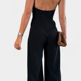 Jessica Mono Halter Crossback with Backless Design and Wide Legs