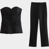Paesha Relaxed Set with Sleeveless Top and Wide Leg Pants