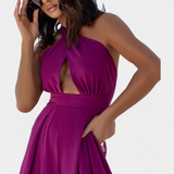 Jessica Mono Halter Crossback with Backless Design and Wide Legs