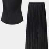 Clarita Two-Piece Pleated Set Strapless